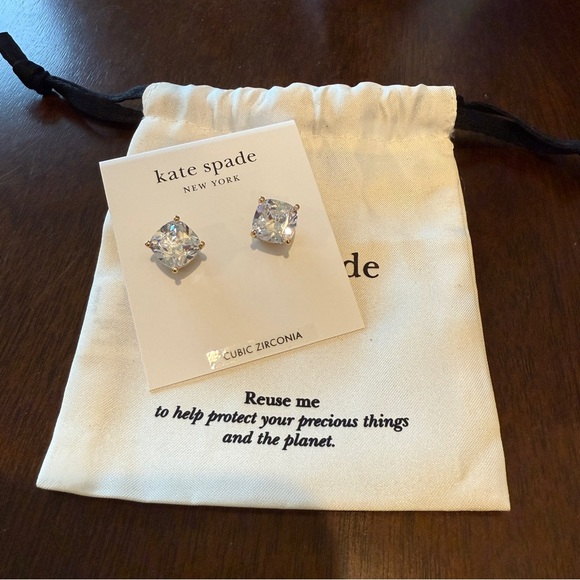 kate spade Jewelry - Kate Spade Gold Cubic Zirconia Stud Earrings